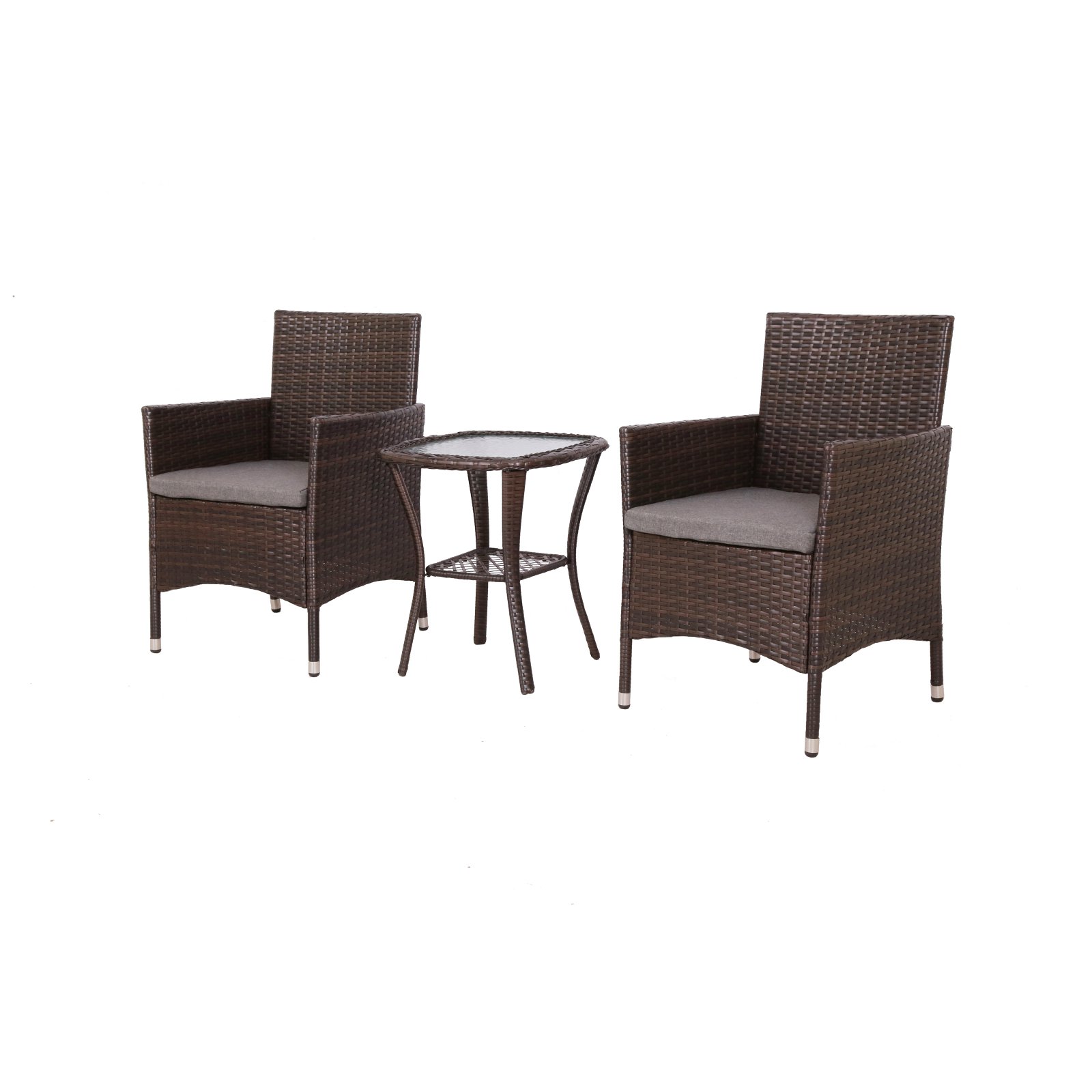 Baner Garden Transitional Q16BLNEW 3 Piece Resin Wicker Conversation Set