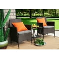thumbnail image 1 of Baner Garden Q16-CH 300 lbs Outdoor Furniture Complete Patio Wicker Rattan Conversation Set - 3 Piece - Chocolate, 1 of 6