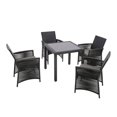 thumbnail image 1 of Baner Garden Rattan Wicker 5 Piece Square Patio Dining Set, 1 of 11