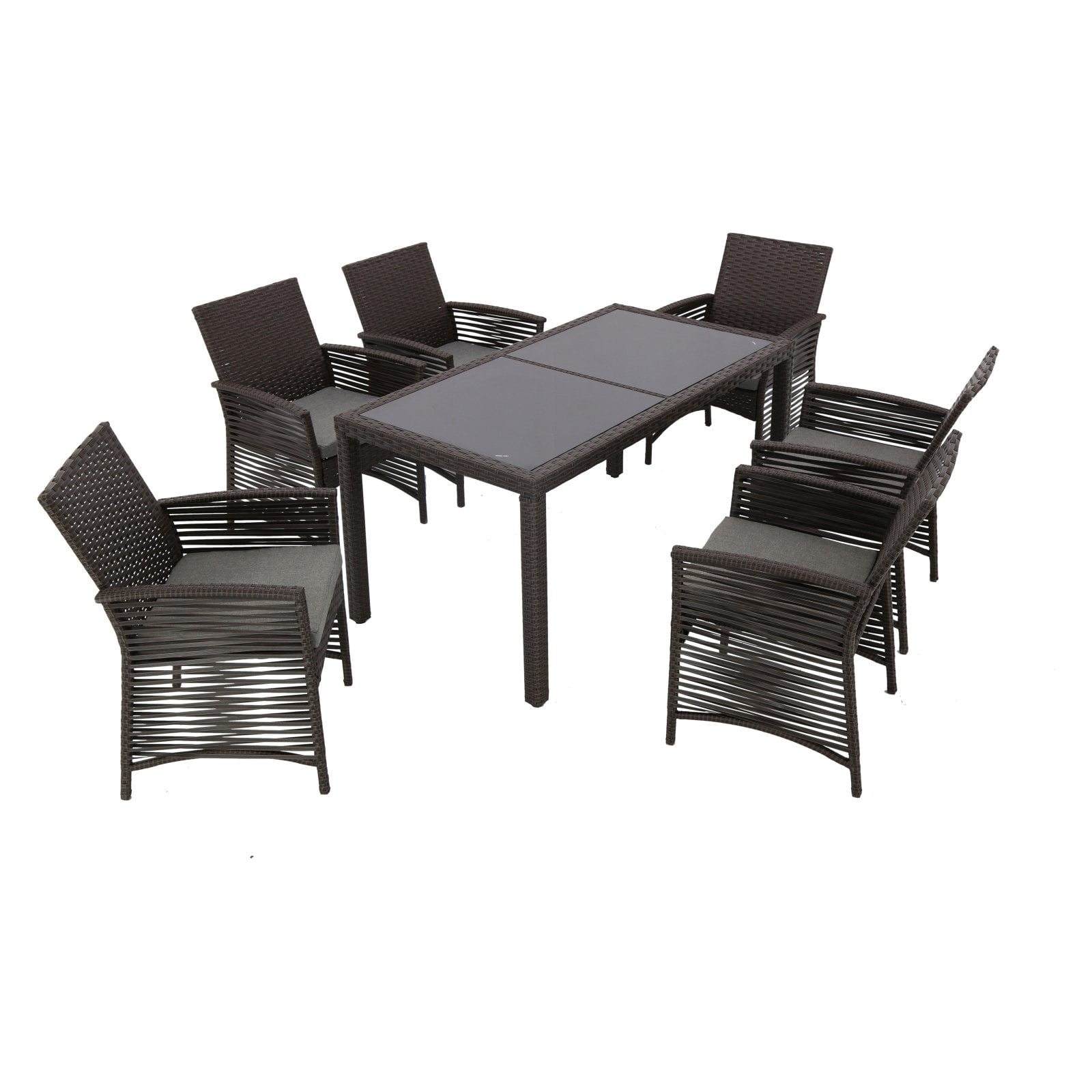 Baner Garden Rattan Wicker 7 Piece Patio Dining Set
