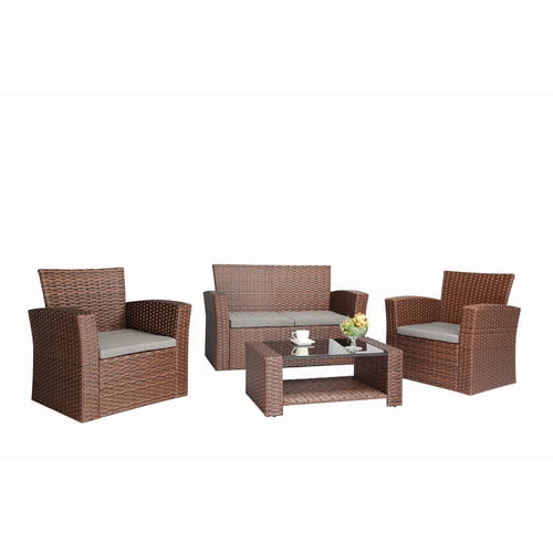 Baner Garden 4 Piece Deep Seating Group with Cushion