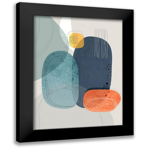 Banerjee, Ishita 12x14 Black Modern Framed Museum Art Print Titled - Rocks Duo 01