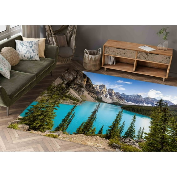 Banff Alberta Rugs, Thick Rugs, Cute Rug, View Rug, Moraine Lake Rug, Decorative Rug, Canada Landscape Rugs, Gift For The Home Rugs, 5.2'x7.5' - 160x230 cm