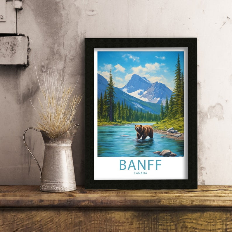 Banff Canada Travel Poster Wall Art Banff Print Home Decor Banff Canada