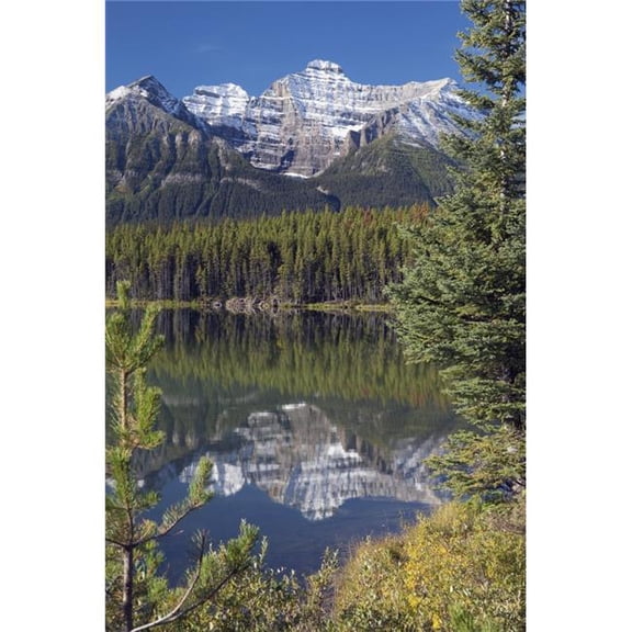 Banff National Park Alberta Canada - Reflection of A Mountain In Herbert Lake Poster Print