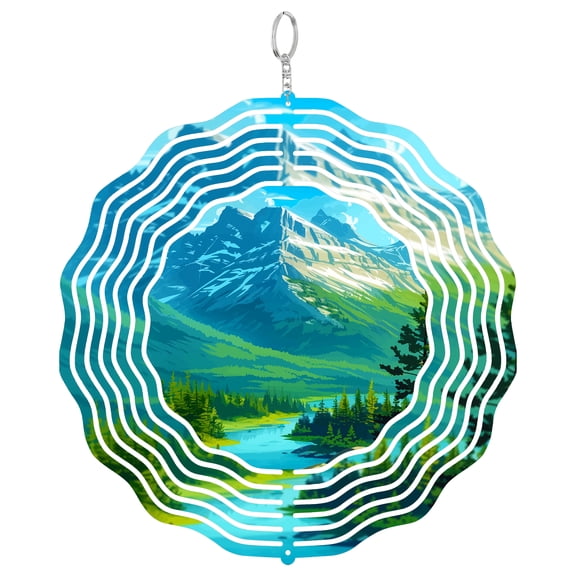 Banff National Park Canada 3D Wind Spinner Stainless Steel Kinetic Art Nature Garden Decor Mountain Lover Gift