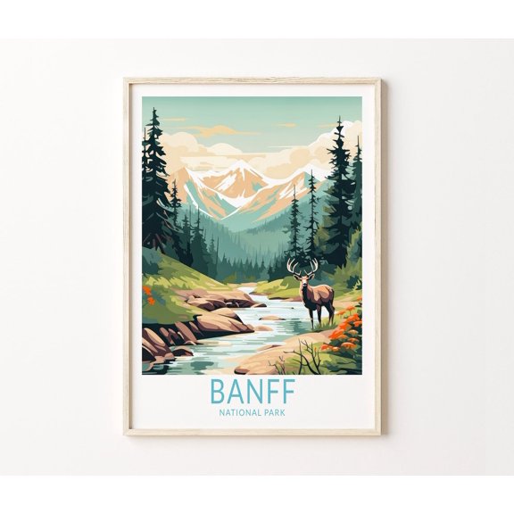 Banff National Park Canada Mountain Lake Wall Art Home Decor
