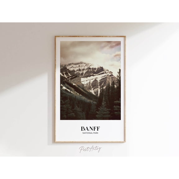 Banff National Park Poster Rustic National Park Print Country Travel Wall Art National Park Wall Hanging Canada Outdoorsy Decor Wall Art, Modern Wall Decor, 24x36 UNFRAMED