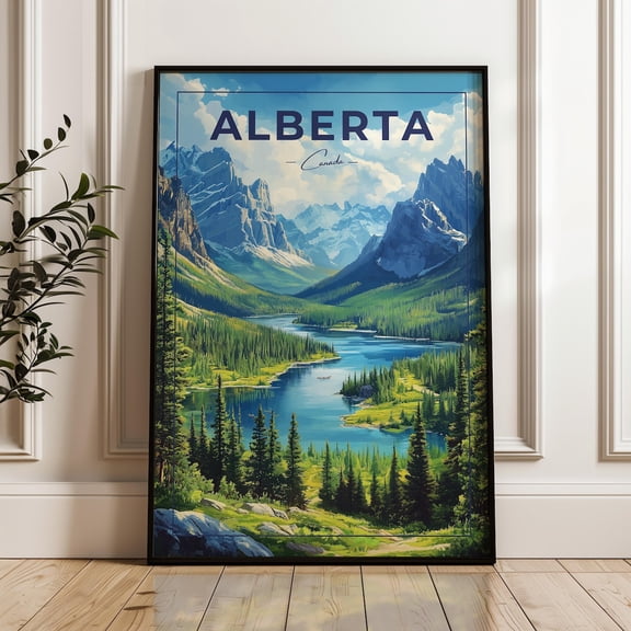 Banff National Park Print Alberta Travel Canada Art, Unframed Canvas 8x10in