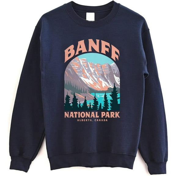Banff National Park Sweatshirt - Alberta Canada Rocky Mountain Crewneck, Nature Hiking Sweater