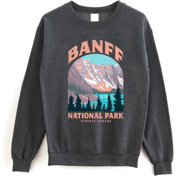 Banff National Park Sweatshirt - Alberta Canada Rocky Mountain Crewneck, Nature Hiking Sweater