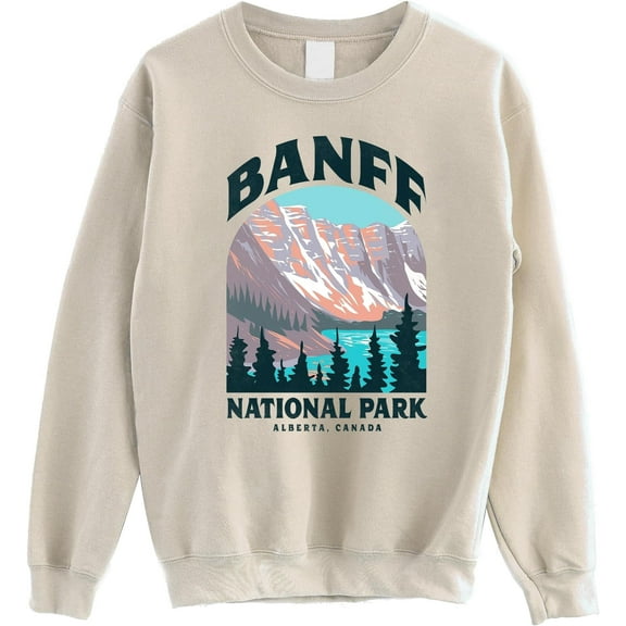 Banff National Park Sweatshirt - Alberta Canada Rocky Mountain Crewneck, Nature Hiking Sweater
