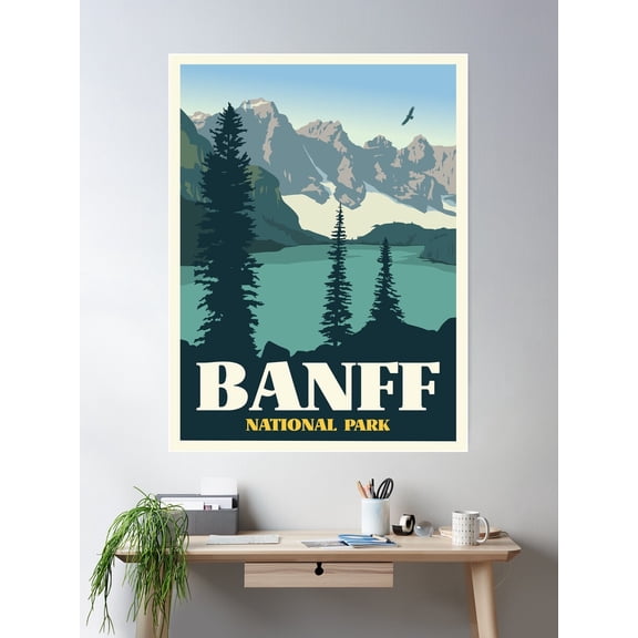 Banff National Park Travel Poster Poster Wall Art, Modern Wall Decor For Living Room Bedroom, 16x24 UNFRAMED