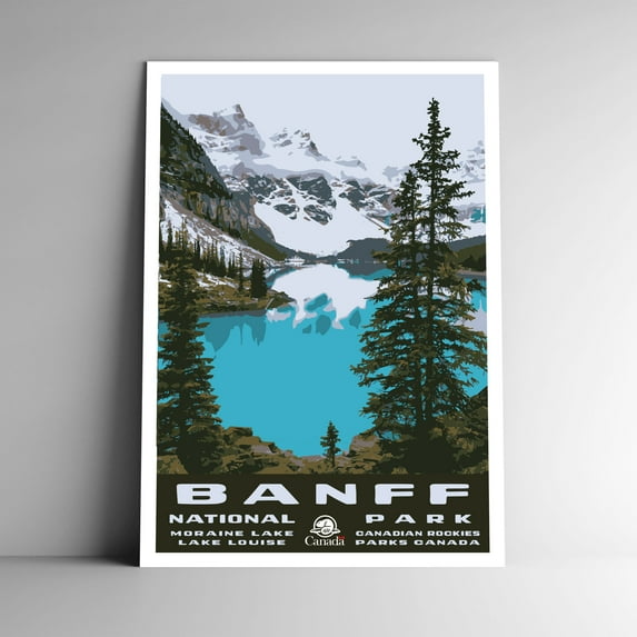 Banff National Park Vintage Travel Poster / Postcard WPA Style Canada