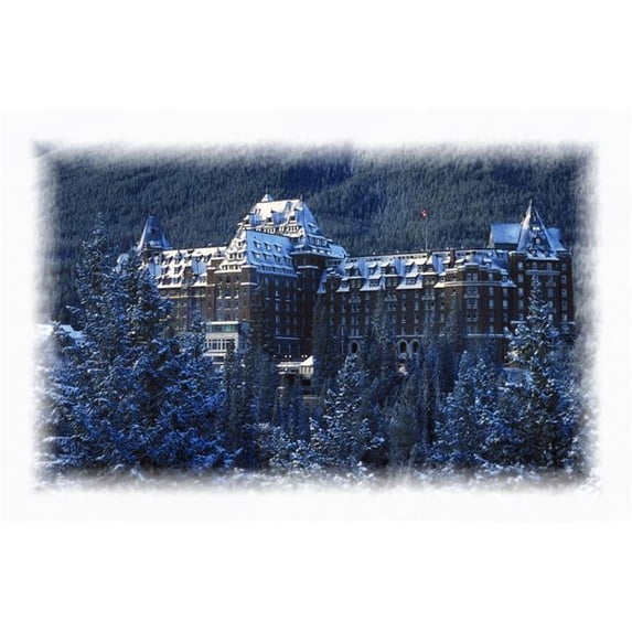 Banff Springs Hotel in Banff Canada Poster Print by Carson Ganci, 34 x 22 - Large