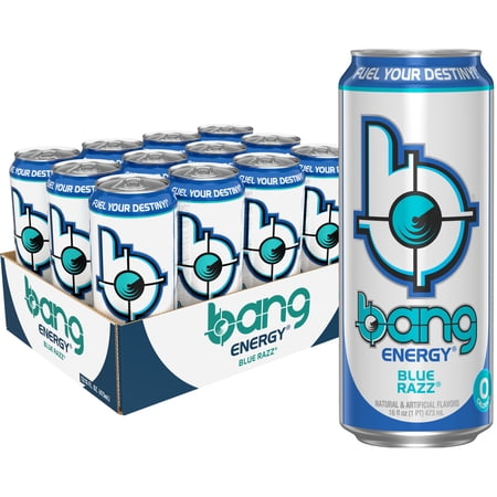 Energy Drink, Blue Razz Flavor, 12pk 16 oz Can
