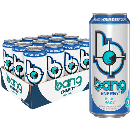 Bang Blue Razz Energy Drink, 16 oz, 12 Pack Cans