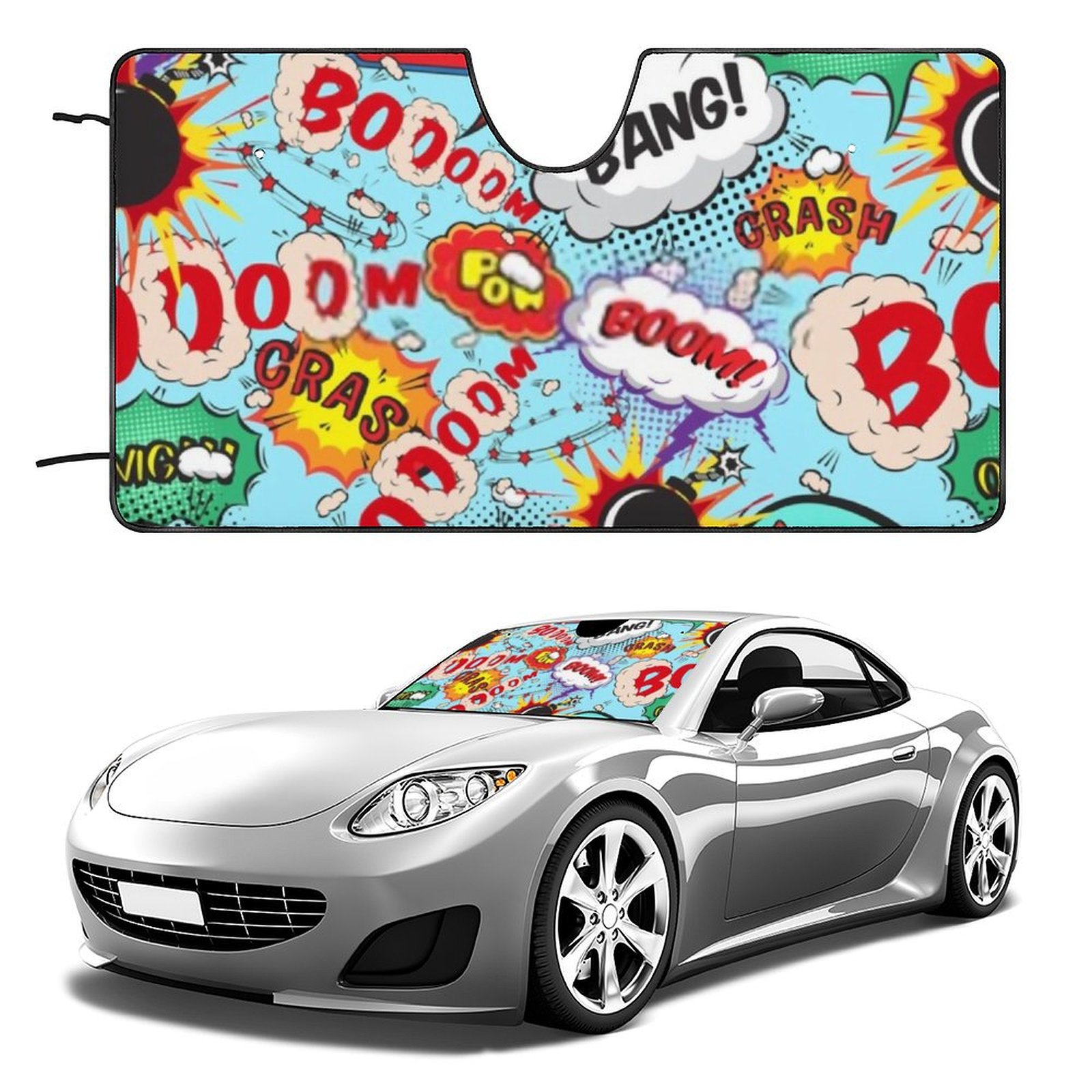 Bang Boom Car Sun Shade Windshield Folding Block Sun Visor Auto Sunshade for Car Keep Your