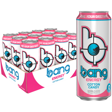 Bang Cotton Candy Energy Drink, 16 oz, 12 Pack Cans