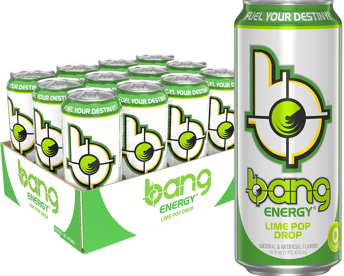 Bang Energy Drink, Lime Pop Drop, 16 fl oz, 12 Cans