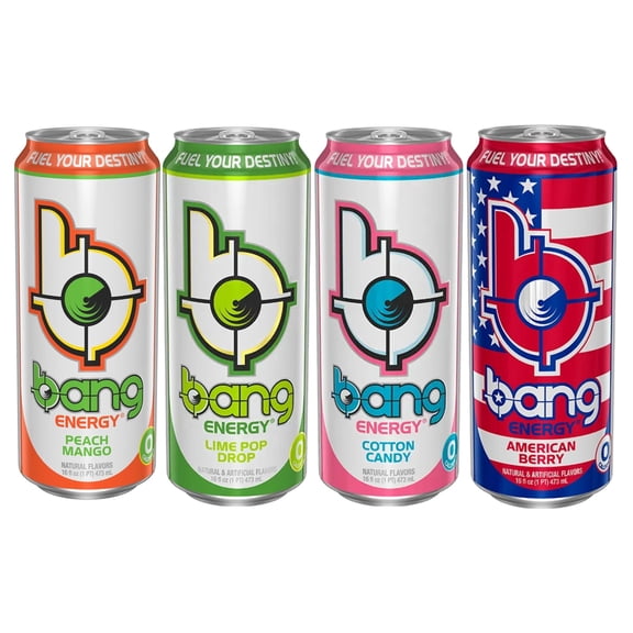 Bang Energy Drink Zero Sugar 300mg Caffeine Performance-Focused Energy Blend 12-Can Variety Pack