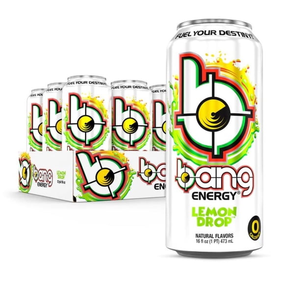 Bang Lemon Drop Energy Drink, 16 oz, 4 Pack Cans