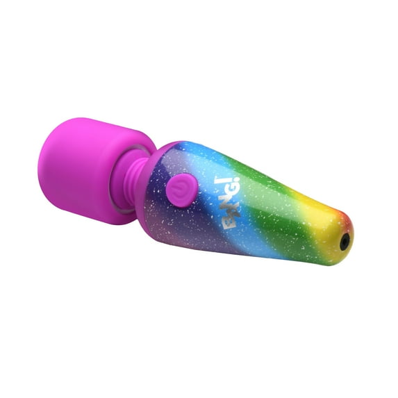 Bang! Rainbow Mini Wand Rechargeable Personal Massage Wand, Multicolor