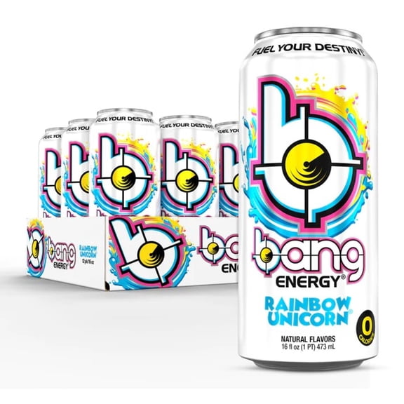 Bang Rainbow Unicorn Energy Drink, 16 oz, 12 Pack Cans
