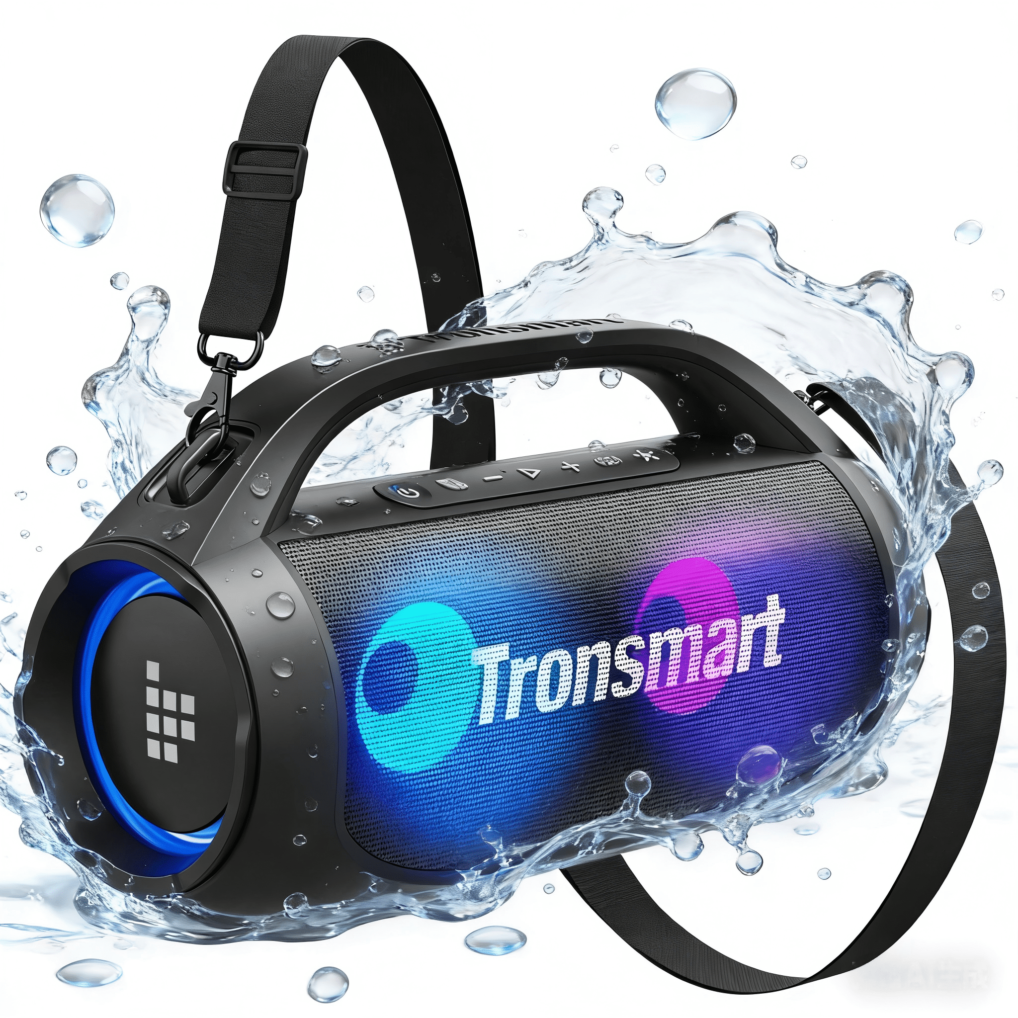 Tronsmart Bang SE Portable Speaker Waterproof, 40W Stereo Deep Bass, Colorful LED, IPX6, 24H Playtime, Lightweight Portable Design, Wireless Bluetooth Speaker for Party/Outdoor/Travel