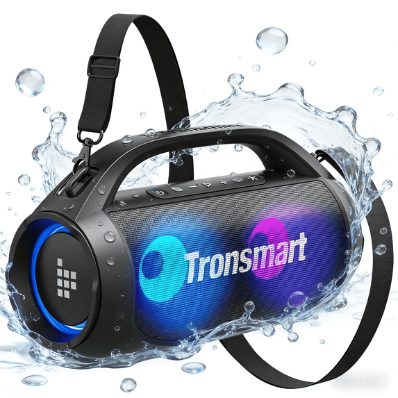 Tronsmart Bang SE Portable Speaker Waterproof, 40W Stereo Deep Bass, Colorful LED, IPX6, 24H Playtime, Lightweight Portable Design, Wireless Bluetooth Speaker for Party/Outdoor/Travel