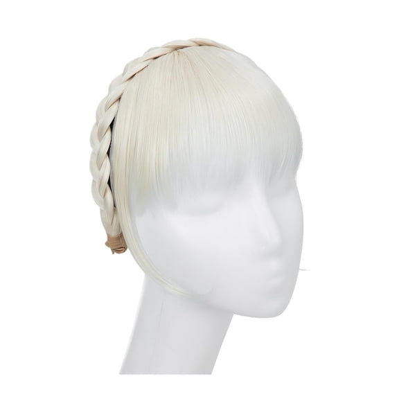 Bang Wig, Synthetic Headband Bangs Extension Fake Hair Blunt Fringe with Long Sides for Women Natural False Black Brown Blonde Bang,Wigs with Bangs(60)