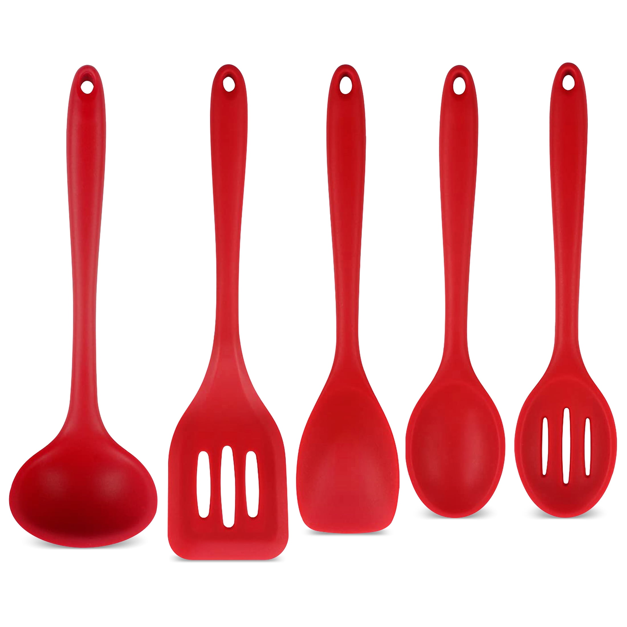 BangShou 5 Pcs Silicone Cooking Utensil Set Food Grade Silicone BPA