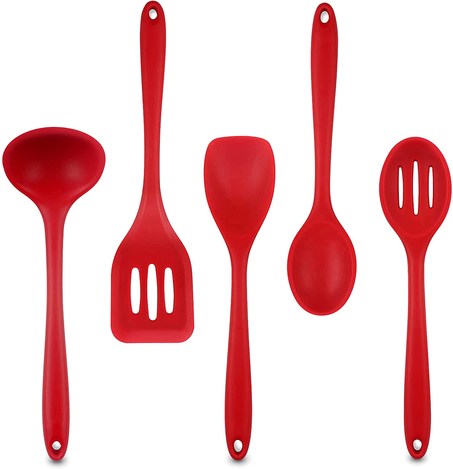 BangShou 5 Pcs Silicone Cooking Utensil Set Food Grade Silicone Kitchen