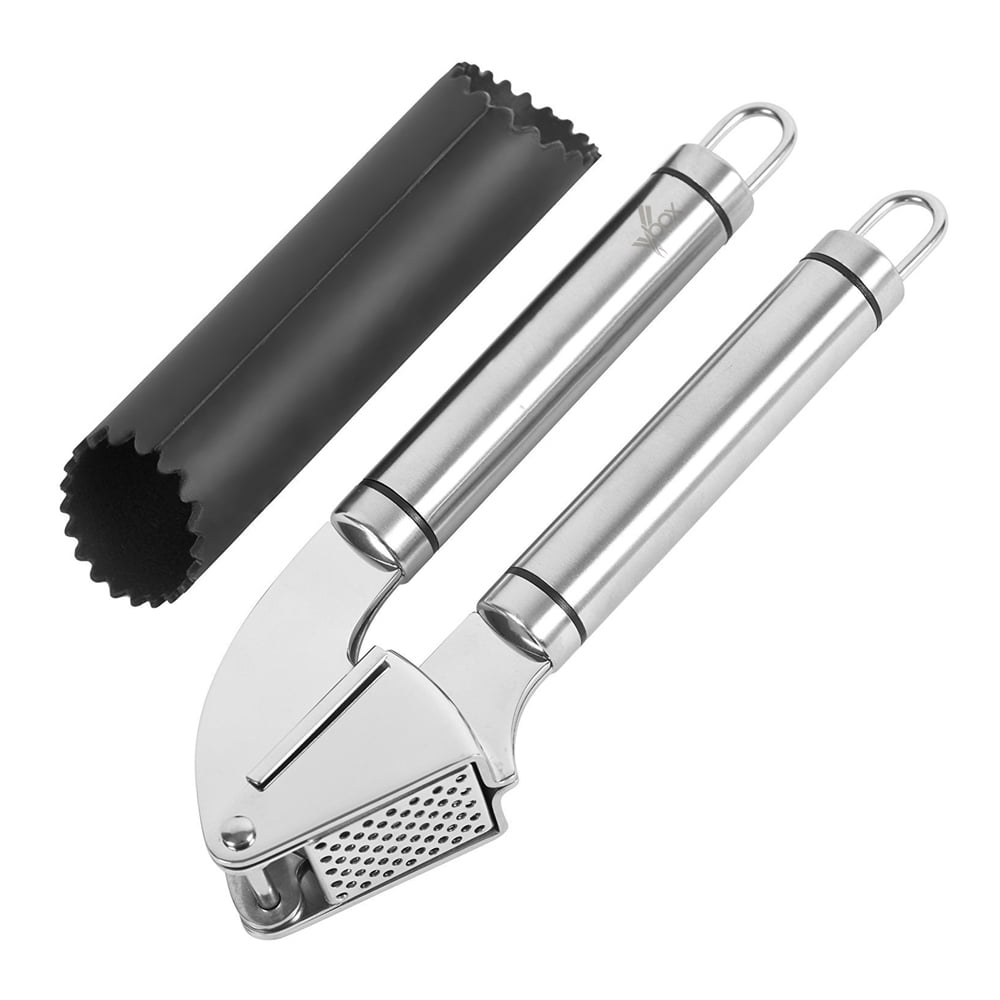 BangShou Garlic Press Mincer and Silicone Roller Peeler Ginger