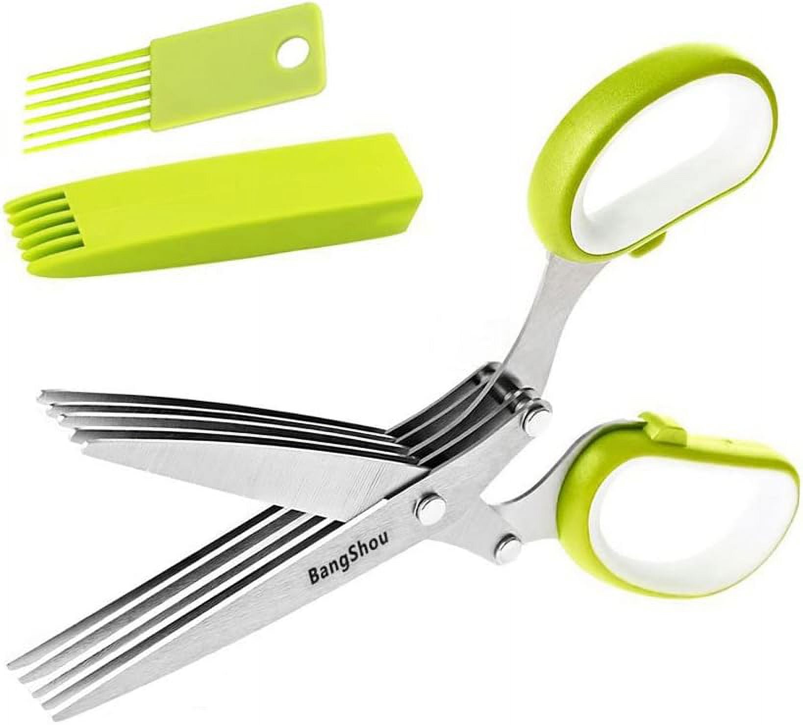 Herb Scissors, Kitchen Herb Shears Cutter with 5 Blades and Cover, Sha –  TekDukan