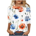 thumbnail image 1 of BangWanChi 3/4 Length Sleeve Womens Tops Plus Size Tunic Women's Fashion and Casual V-neck 3/4 Sleeve Top Long Sleeved V-neck Top/Shirt, 1 of 5