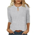 thumbnail image 1 of BangWanChi 3/4 Length Sleeve Womens Tops Women 3/4Sleeves Casual Shirts Pullover Loose Tunic Tops Blouse, 1 of 6