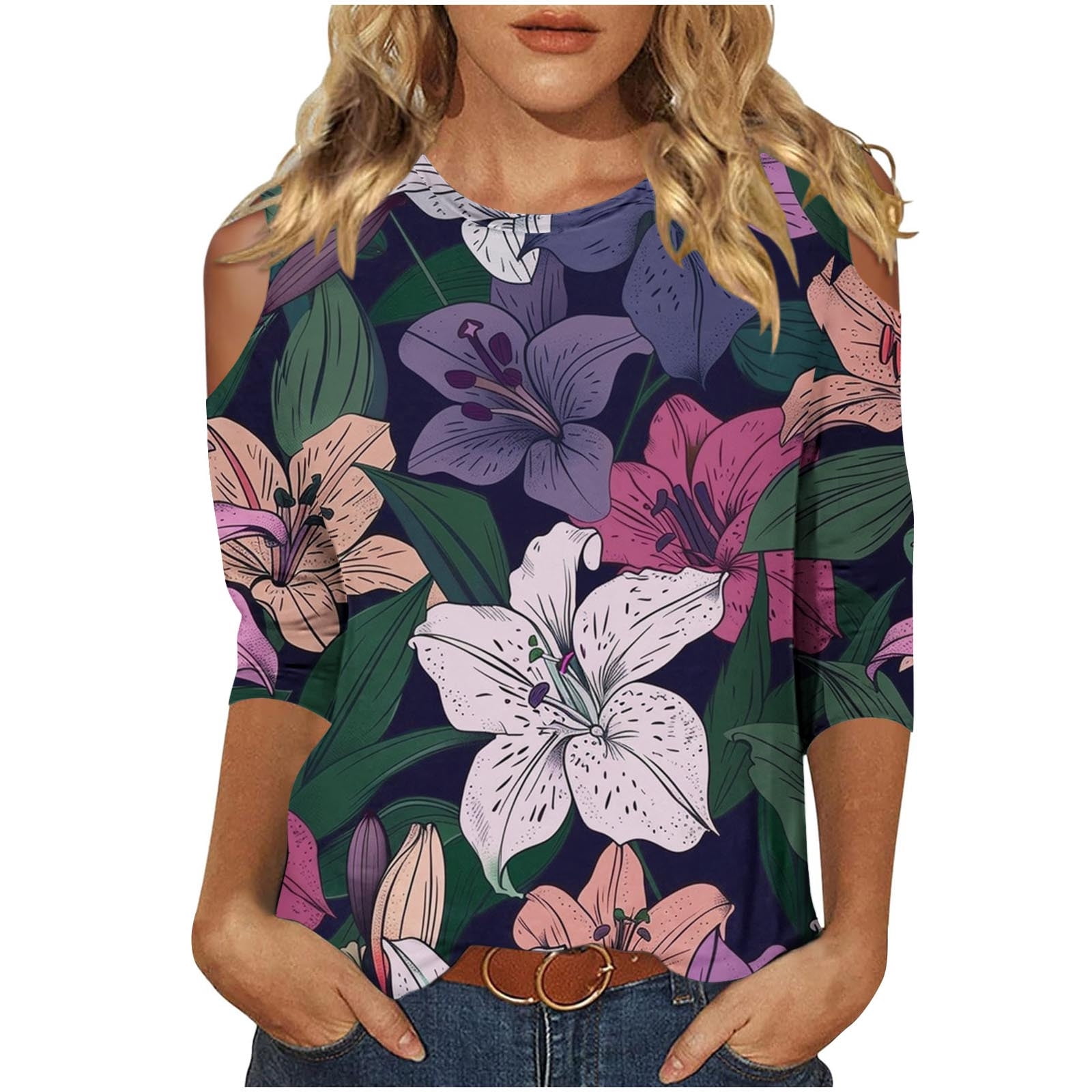 Printed 3/4 Sleeve Top