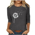thumbnail image 1 of BangWanChi 3/4 Length Sleeve Womens Tops Women's Fashion Printed T-shirt 3/4 Sleeves Blouse Round Neck Casual Tops, 1 of 3