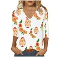 thumbnail image 1 of BangWanChi 3/4 Length Sleeve Womens Tops Women's Fashion Tees Casual Crewneck 3/4 Sleeve Loose T Shirt Ladies Tops Blouses Shirts, 1 of 5