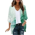 thumbnail image 1 of BangWanChi Beach Cover ups for Women 2024 Women's Long Sleeve Printing Casual Tops Blouse With Pocket Cardigan, 1 of 5