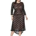 thumbnail image 1 of BangWanChi Black Dresses for Women Women's Fashion Hollow Out Lace Long Dress Evening Dress Party Dress, 1 of 9