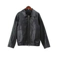 thumbnail image 1 of BangWanChi Black Leather Jacket Women Women Fashionable Bow Embroidered Leather Jacket Long Sleeved Hooded Leather Jacket/Jacket, 1 of 1