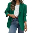thumbnail image 1 of BangWanChi Blazer for Women Petite Women's Solid Color Button Pocket Recreational Long Sleeve Suit Coat Tops, 1 of 6