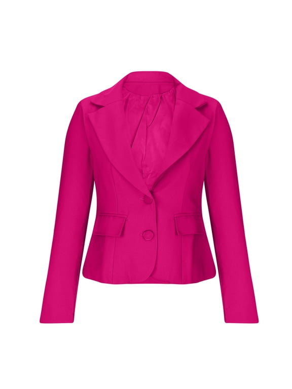 Blazer for Women Petite Womens Ladies Turn Down Collar Jacket Long Sleeve Coat Outerwear Blazer