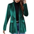 thumbnail image 1 of BangWanChi Blazers for Women Business Casual Fall And Winter Leisure Velvet Fabric Retro Loose Suit Jacket Women, 1 of 1