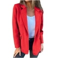thumbnail image 1 of BangWanChi Blazers for Women Business Casual 2024 Women's Winter New Casual Solid Color Woolen Single Button Long Sleeve Fashion Jacket, 1 of 5