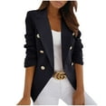 thumbnail image 1 of BangWanChi Blazers for Women Business Casual Plus Size Women's Top Loose Long Sleeve Lapel No Hat Button Casual Suit Jacket, 1 of 5