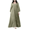 thumbnail image 1 of BangWanChi Casual Dresses for Women Sexy Dresses for Women Maxi Dresses for Women Women Versatile Comfort Temperament Solid Color Long Sleeved Round Neck Dress, 1 of 7