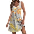 thumbnail image 1 of BangWanChi Casual Dresses for Women Women's Casual with Pockets Summer Floral Print Dress V-Neck Mini Dresses, 1 of 6